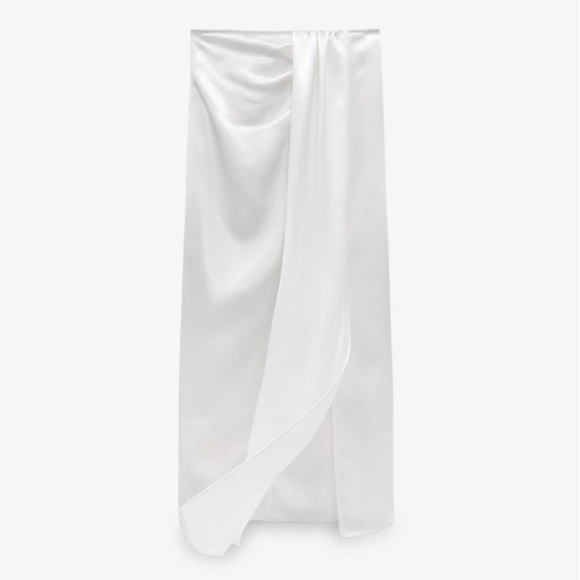 Zara satin effect draped skirt - Picture 14 of 16